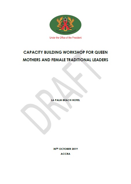 CAPACITY BUILDING WORKSHOP FOR QUEEN MOTHERS AND FEMALE TRADITIONAL LEADERS
